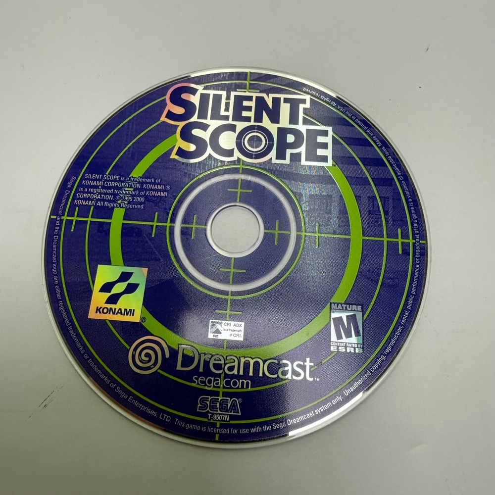 Konami Silent Scope Sega Dreamcast Game Disc Blue Sniper Arcade Action T-9507N